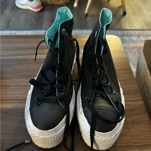 Converse Hightop double platform shoes